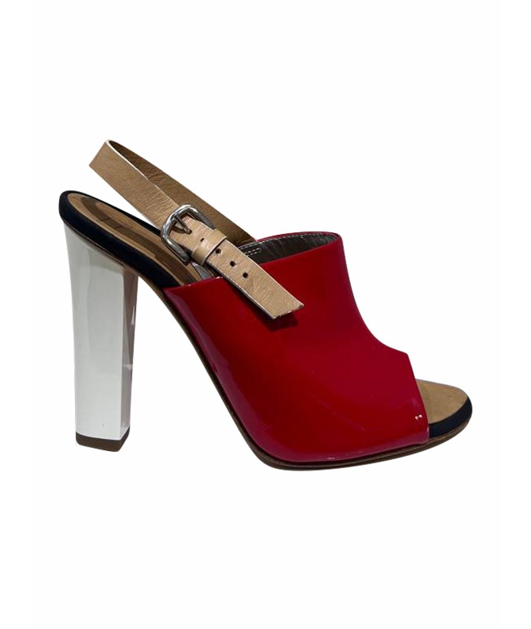 GIUSEPPE ZANOTTI DESIGN Красные кожаные босоножки, фото 1