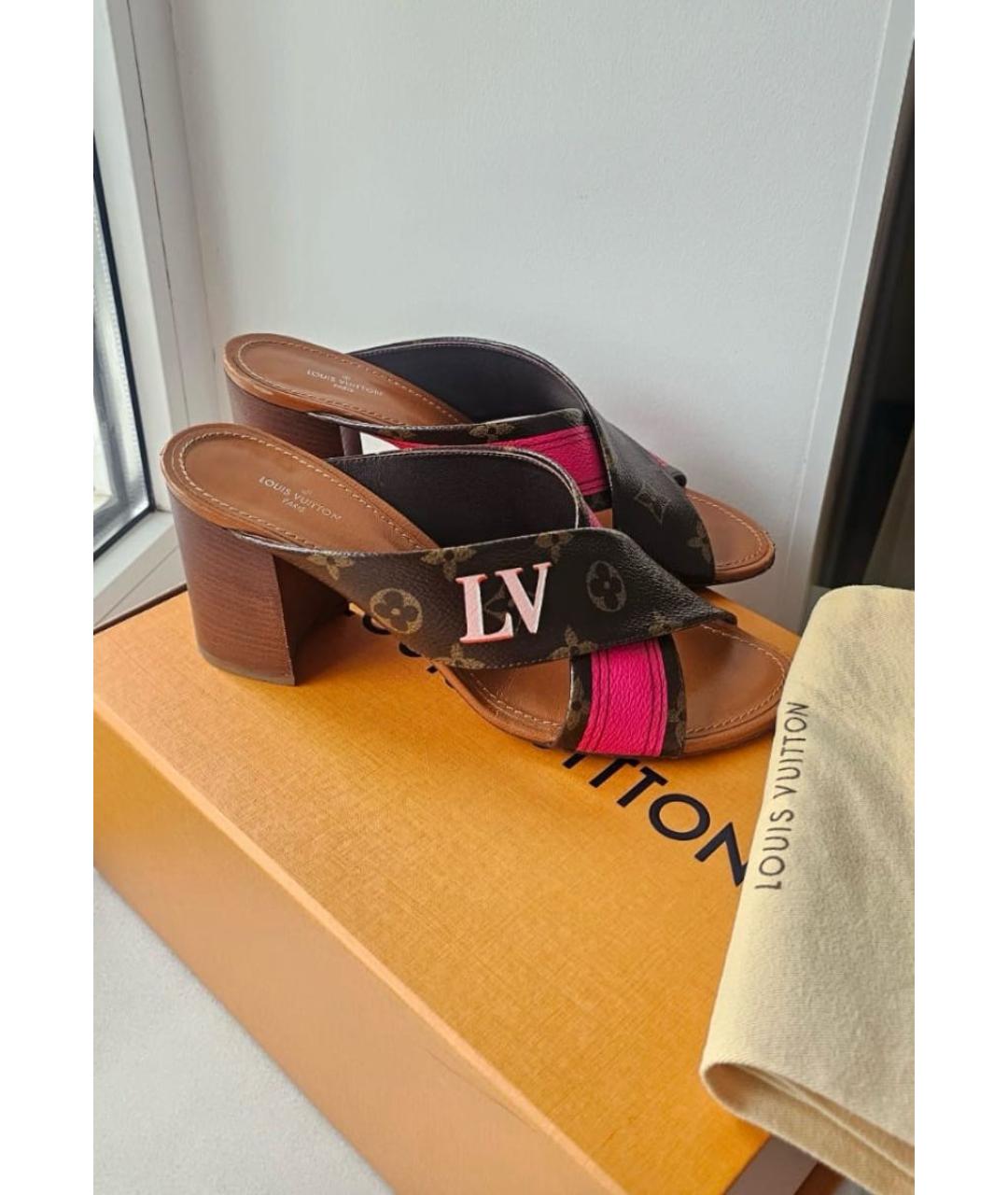 LOUIS VUITTON Мульти кожаные мюли, фото 2