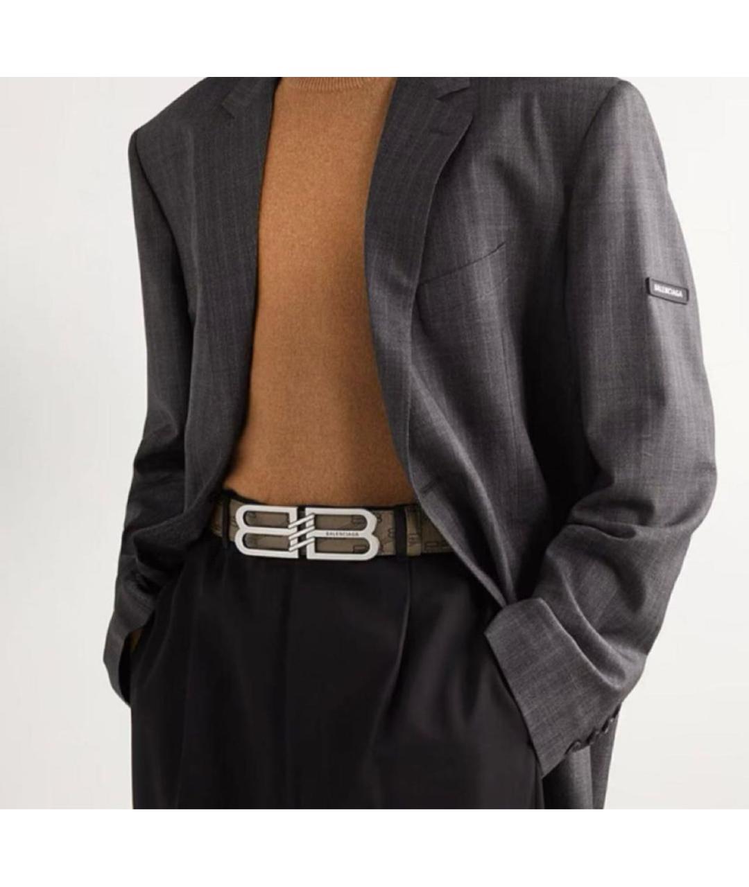 BALENCIAGA Бежевый кожаный ремень, фото 4