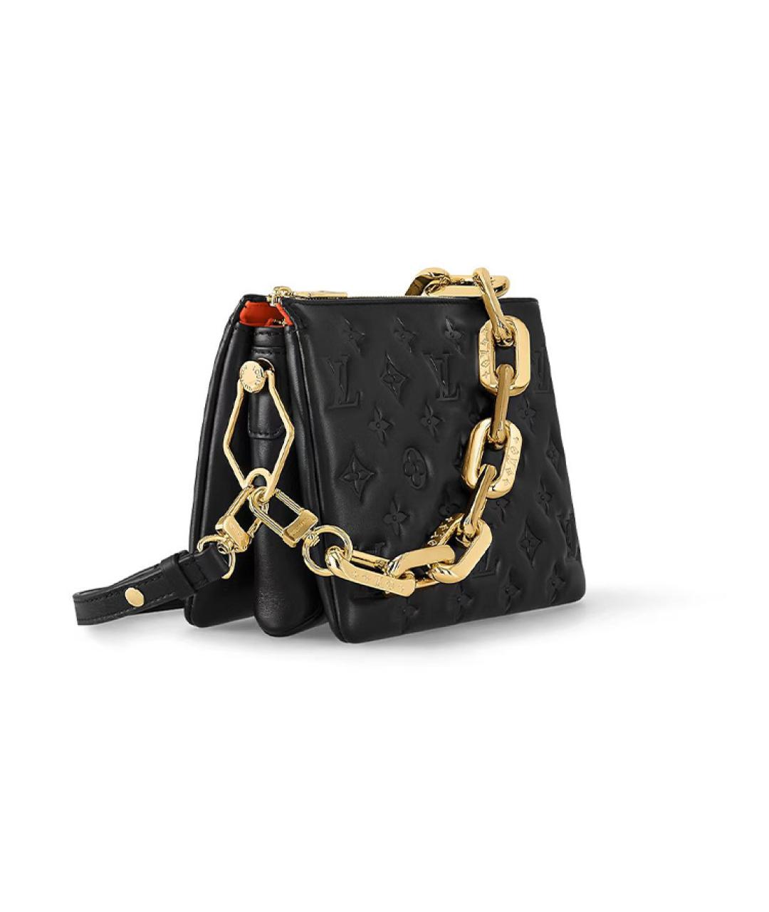 LOUIS VUITTON Черная кожаная сумка через плечо, фото 2