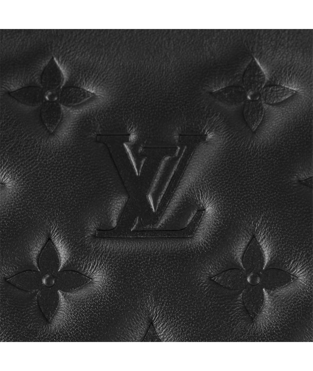LOUIS VUITTON Черная кожаная сумка через плечо, фото 6