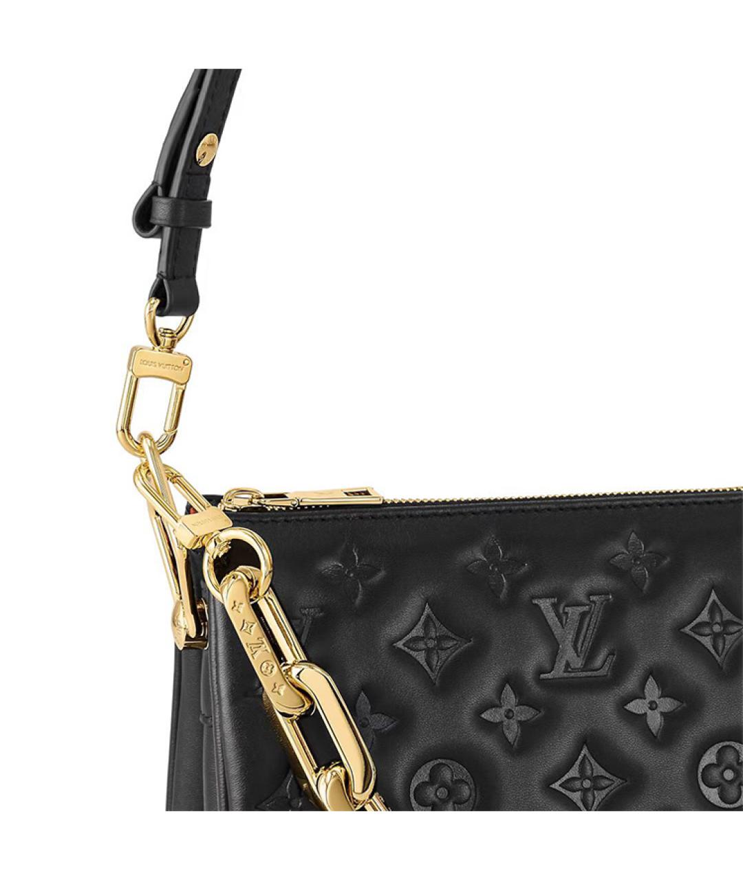 LOUIS VUITTON Черная кожаная сумка через плечо, фото 5