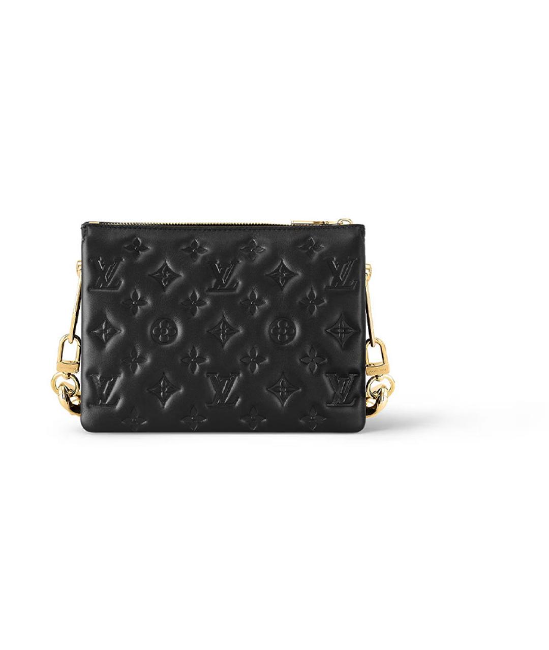 LOUIS VUITTON Черная кожаная сумка через плечо, фото 3