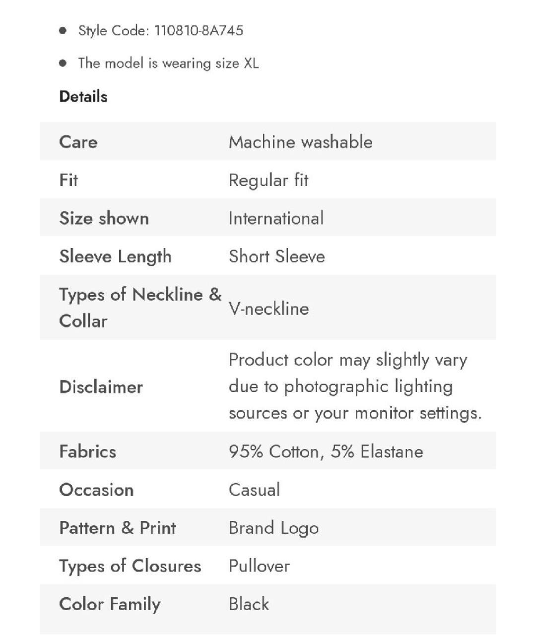 EMPORIO ARMANI Черная хлопко-эластановая футболка, фото 8