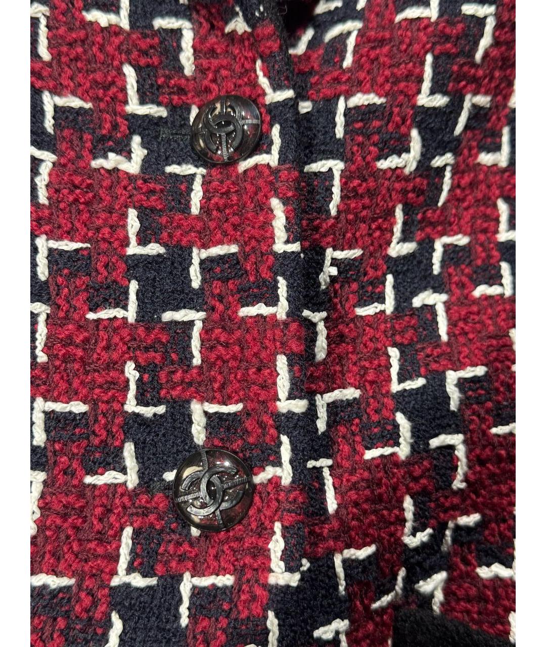 CHANEL Бордовый шерстяной костюм с юбками, фото 5