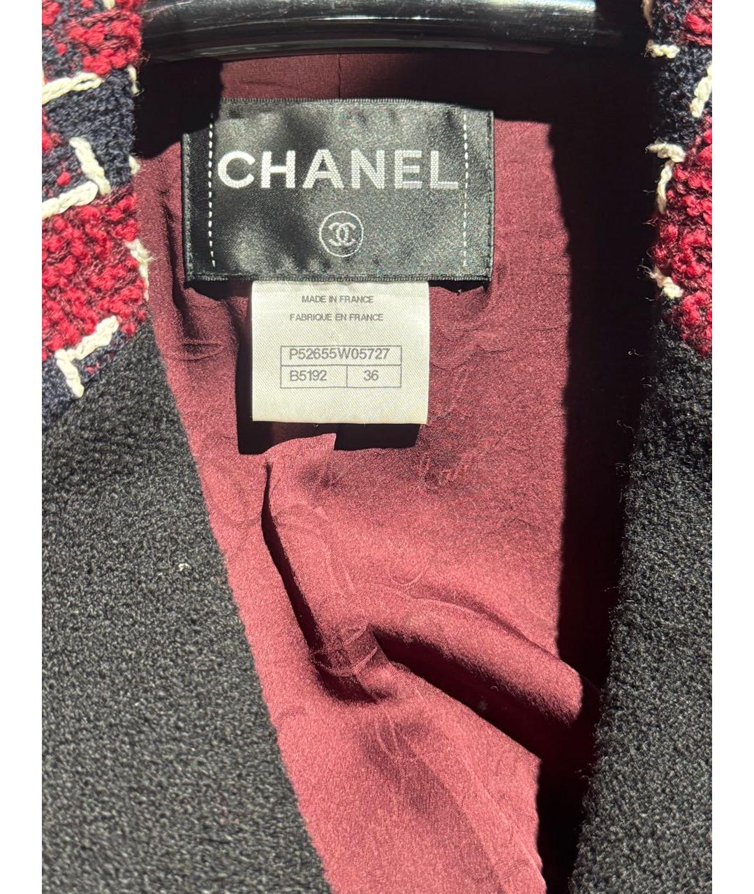 CHANEL Бордовый шерстяной костюм с юбками, фото 3