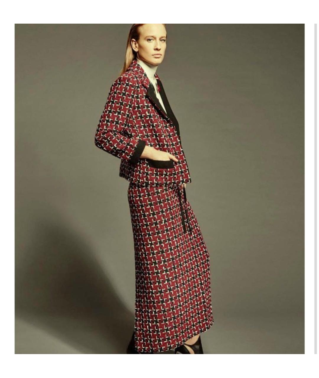 CHANEL Бордовый шерстяной костюм с юбками, фото 8