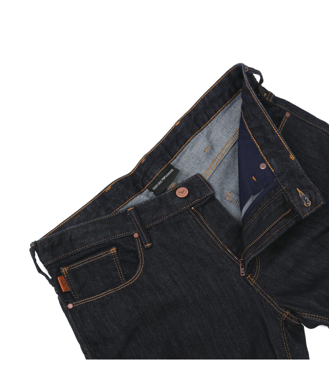 EMPORIO ARMANI Темно-синие хлопко-эластановые джинсы скинни, фото 2