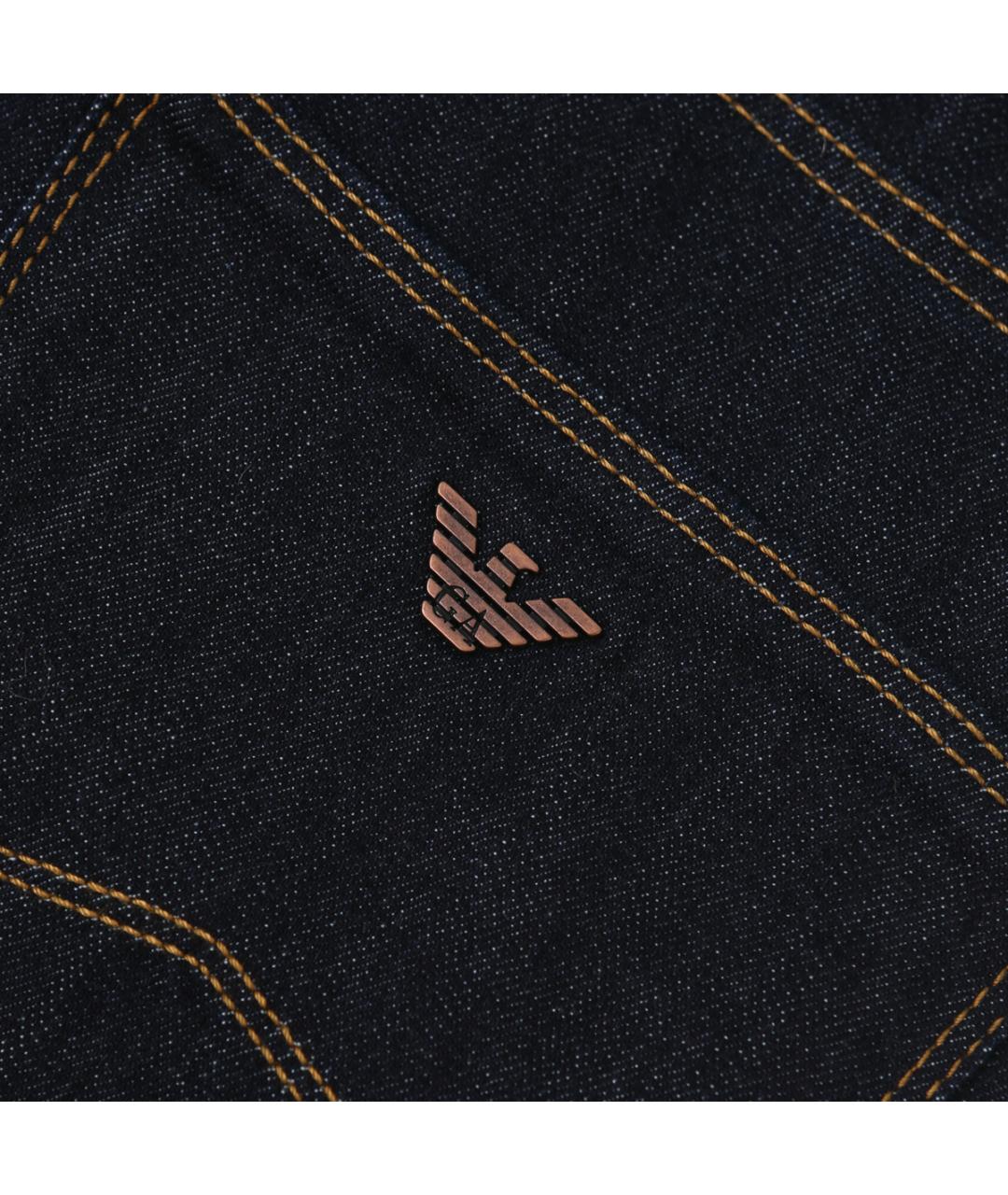 EMPORIO ARMANI Темно-синие хлопко-эластановые джинсы скинни, фото 5