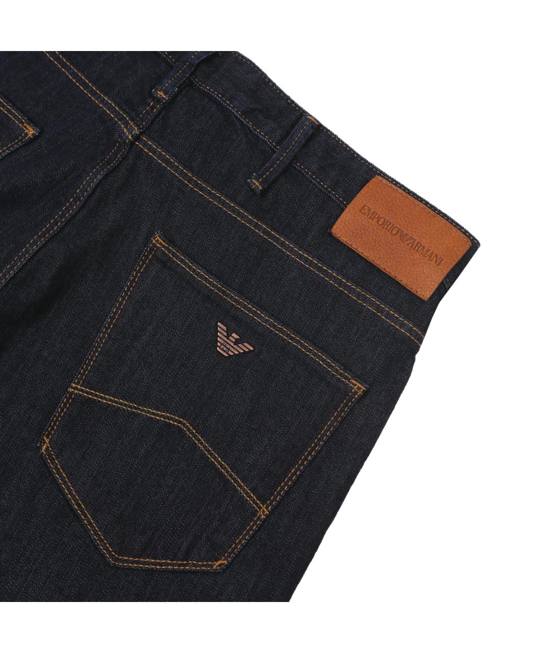 EMPORIO ARMANI Темно-синие хлопко-эластановые джинсы скинни, фото 4