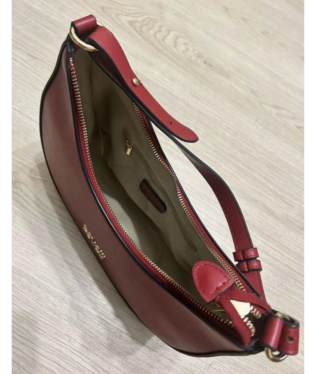 CAVALLI CLASS Красная кожаная сумка с короткими ручками, фото 4