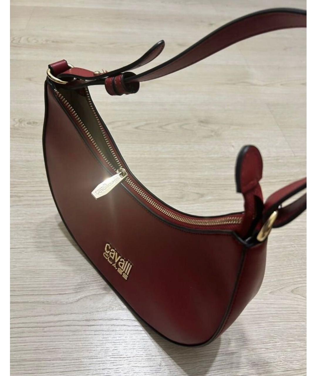 CAVALLI CLASS Красная кожаная сумка с короткими ручками, фото 3
