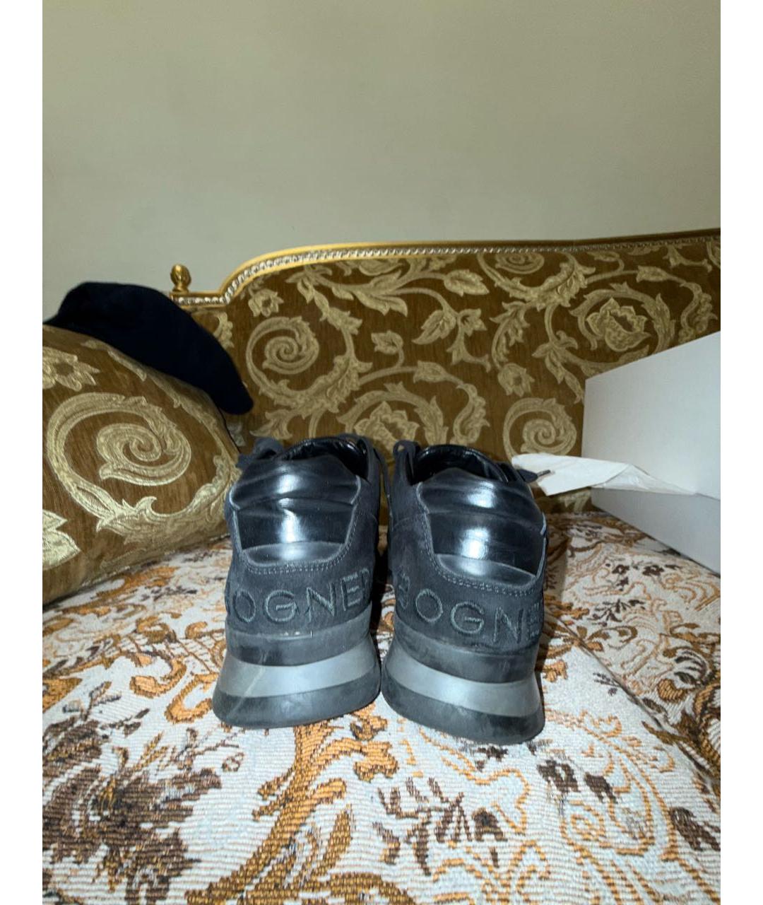 BOGNER Черные кожаные низкие кроссовки / кеды, фото 4