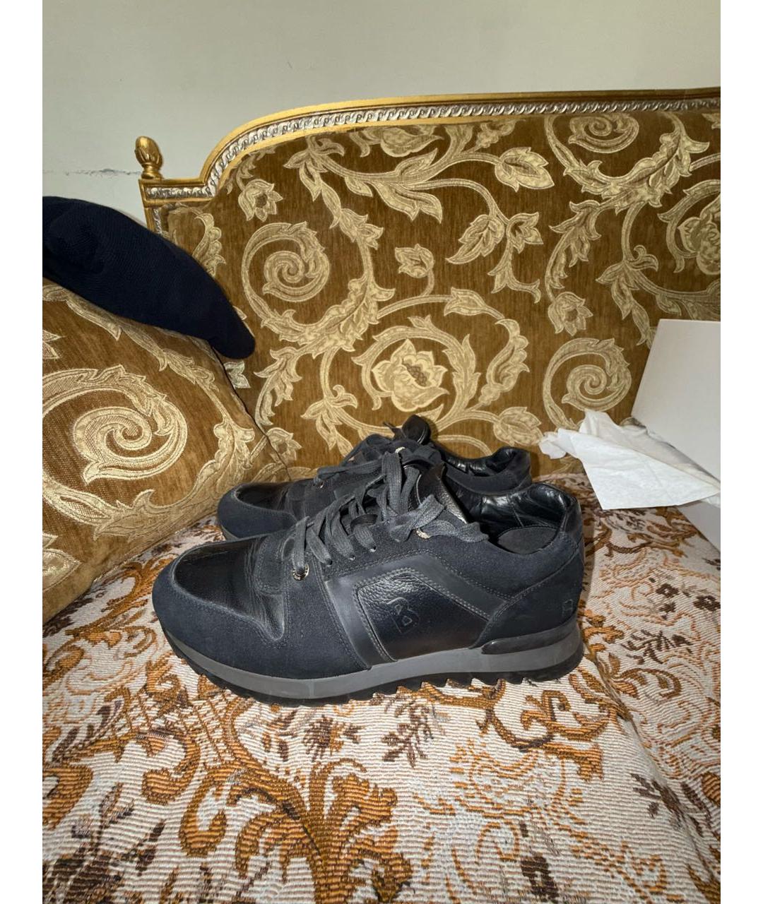 BOGNER Черные кожаные низкие кроссовки / кеды, фото 5