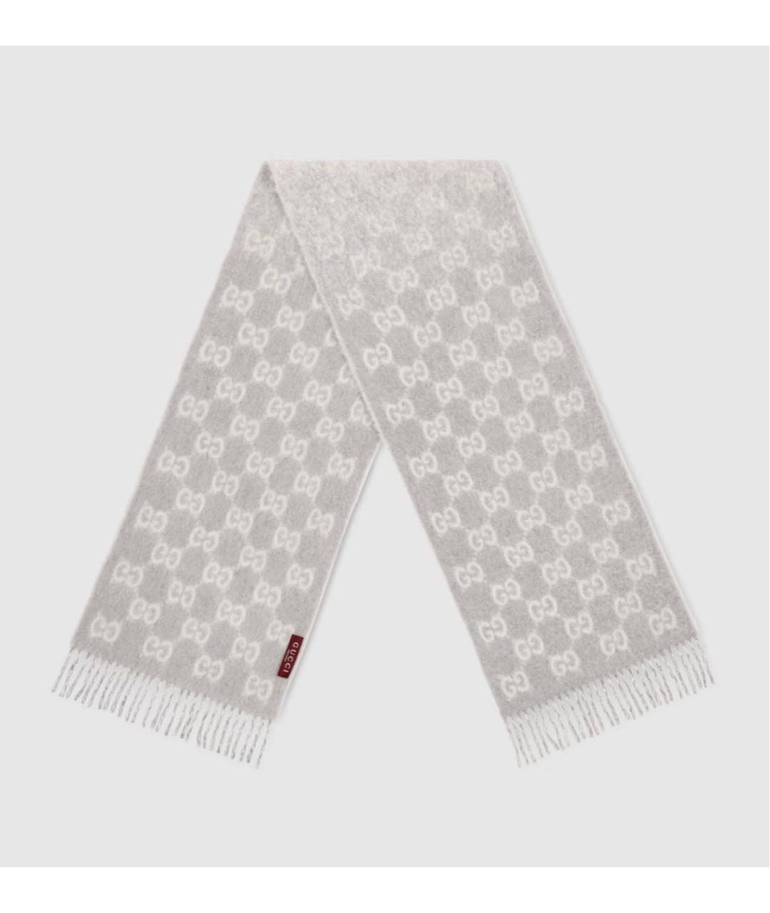 GUCCI Серый шарф, фото 2