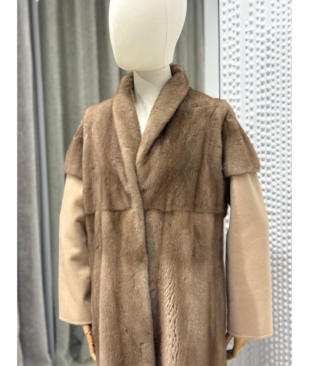 MANZONI 24 Коричневая меховая шуба, фото 2