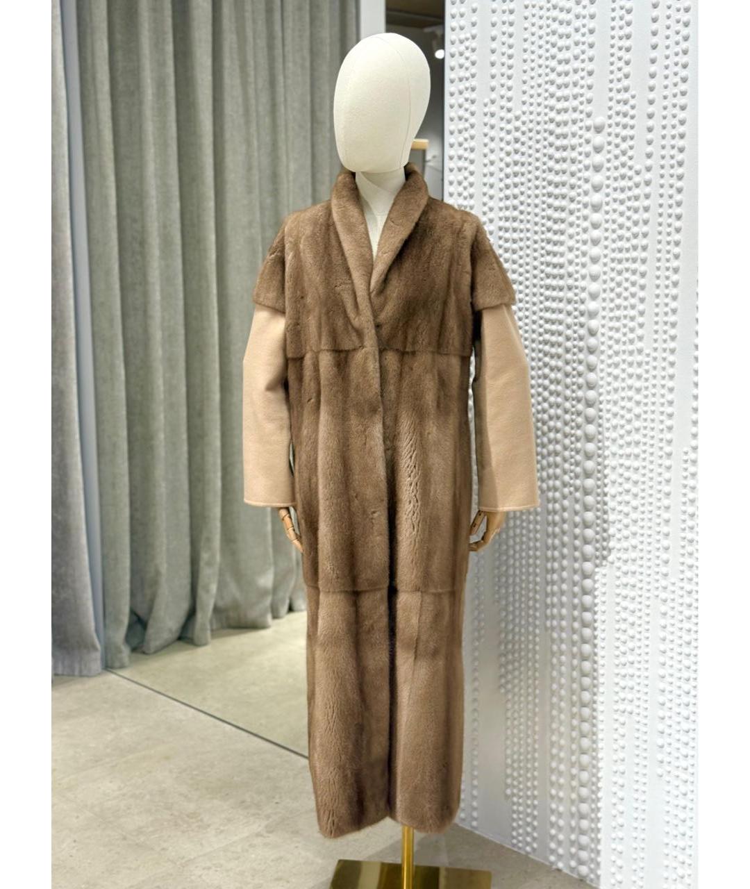 MANZONI 24 Коричневая меховая шуба, фото 3