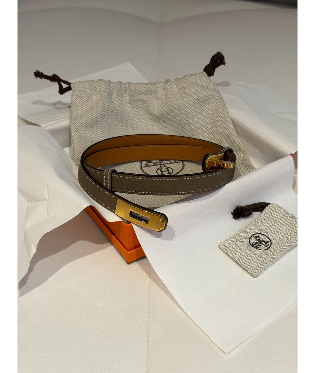 HERMES Коричневый кожаный ремень, фото 2