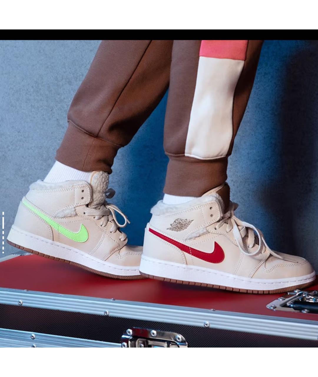 JORDAN Бежевые кожаные кеды, фото 5