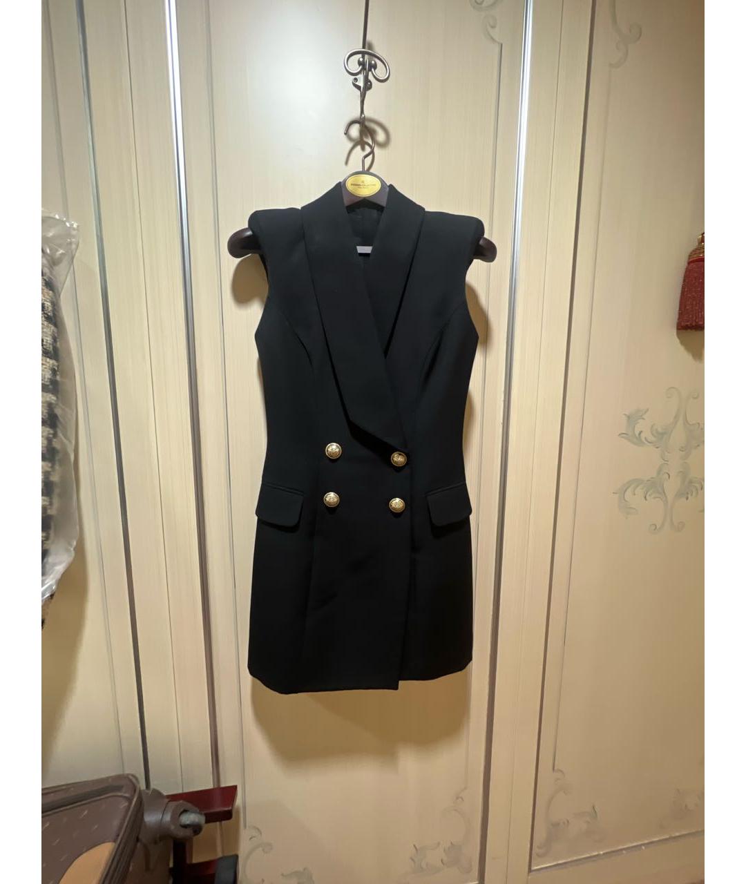 BALMAIN Черное хлопковое повседневное платье, фото 5