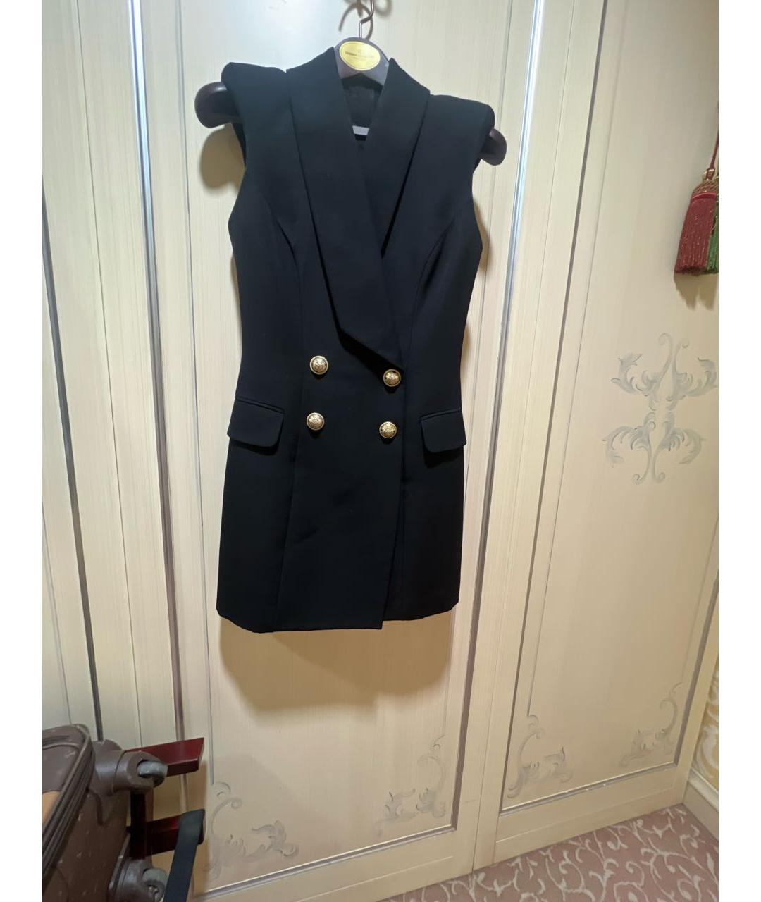 BALMAIN Черное хлопковое повседневное платье, фото 4