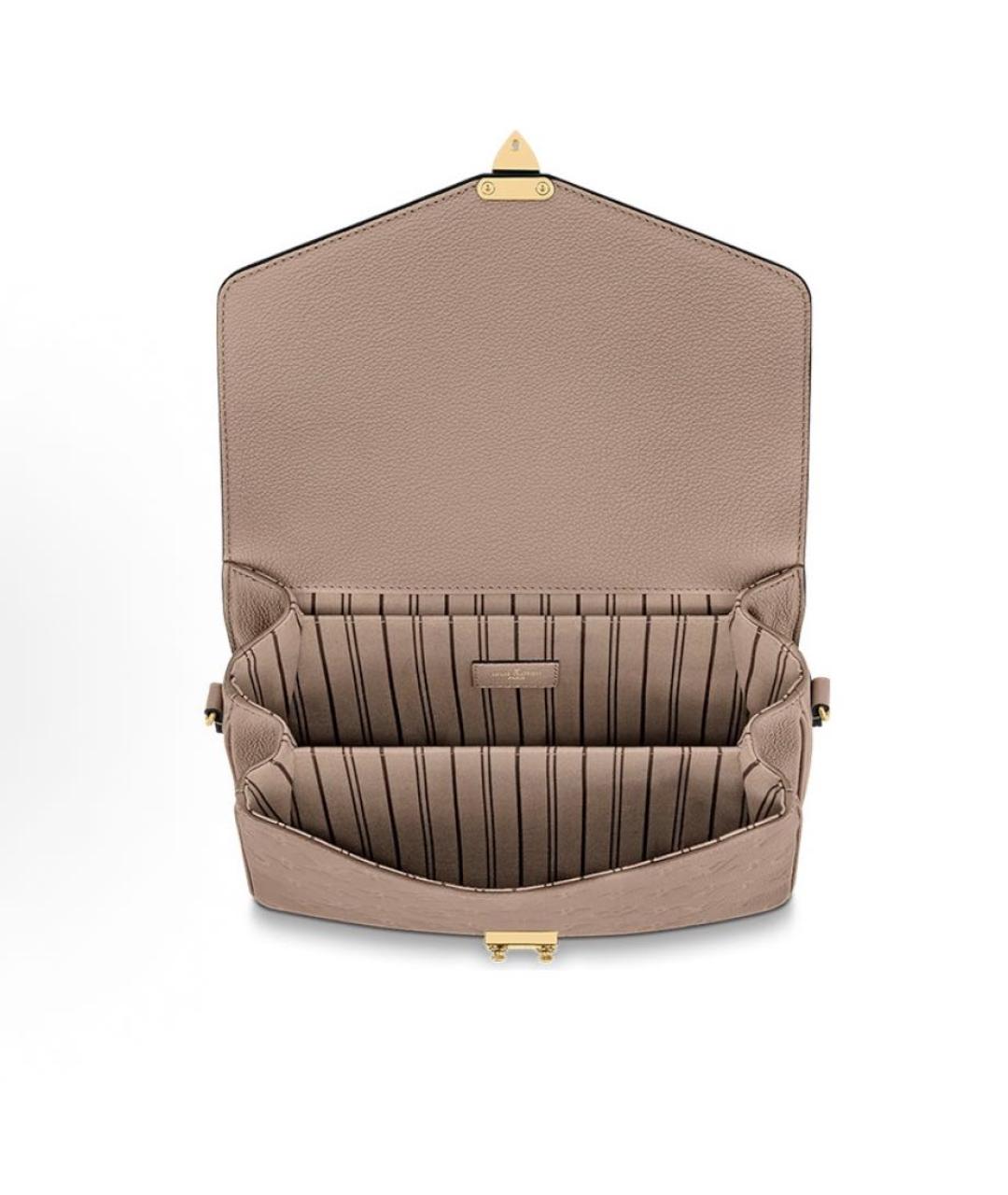 LOUIS VUITTON Бежевая кожаная сумка с короткими ручками, фото 2