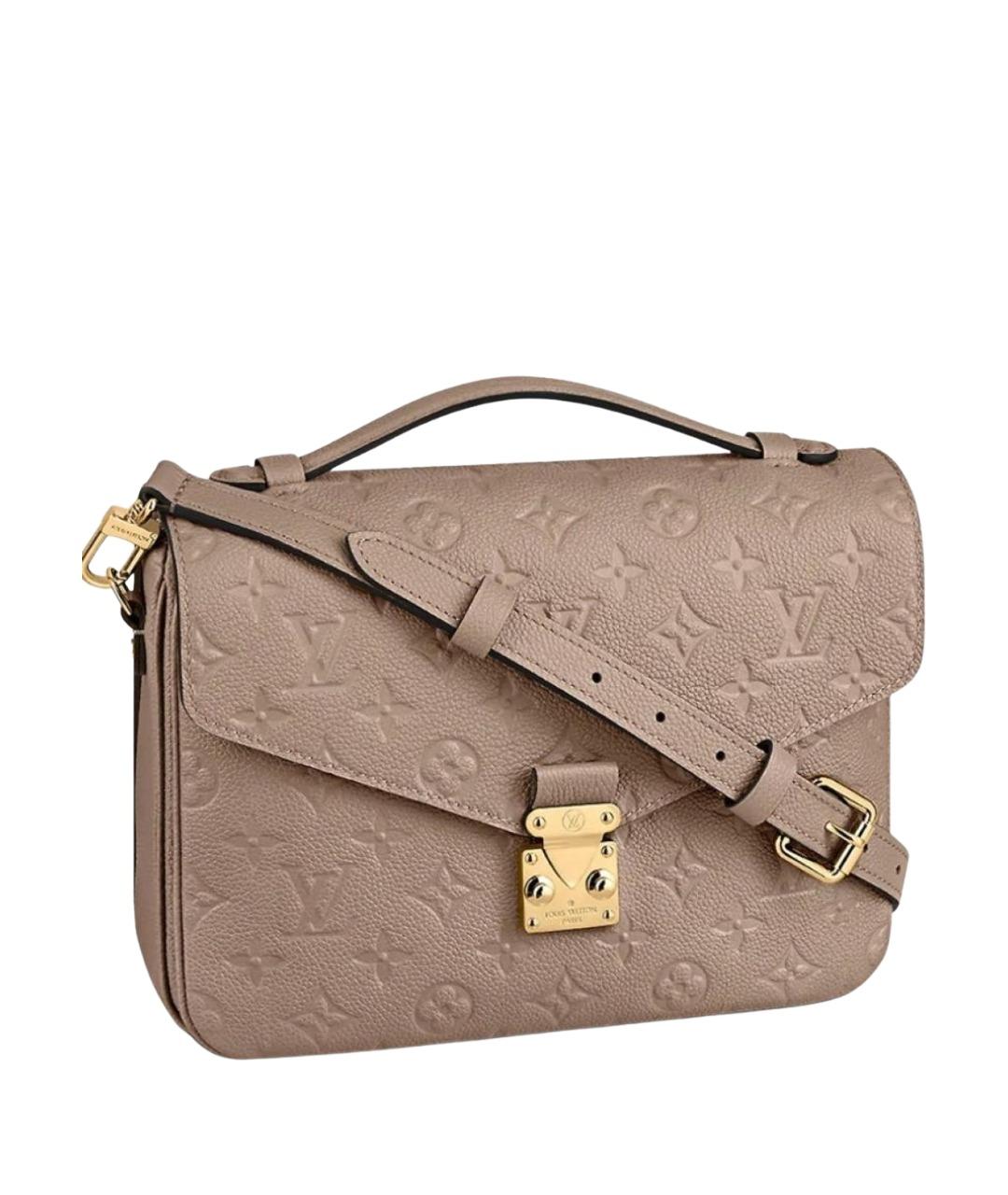 LOUIS VUITTON Бежевая кожаная сумка с короткими ручками, фото 1