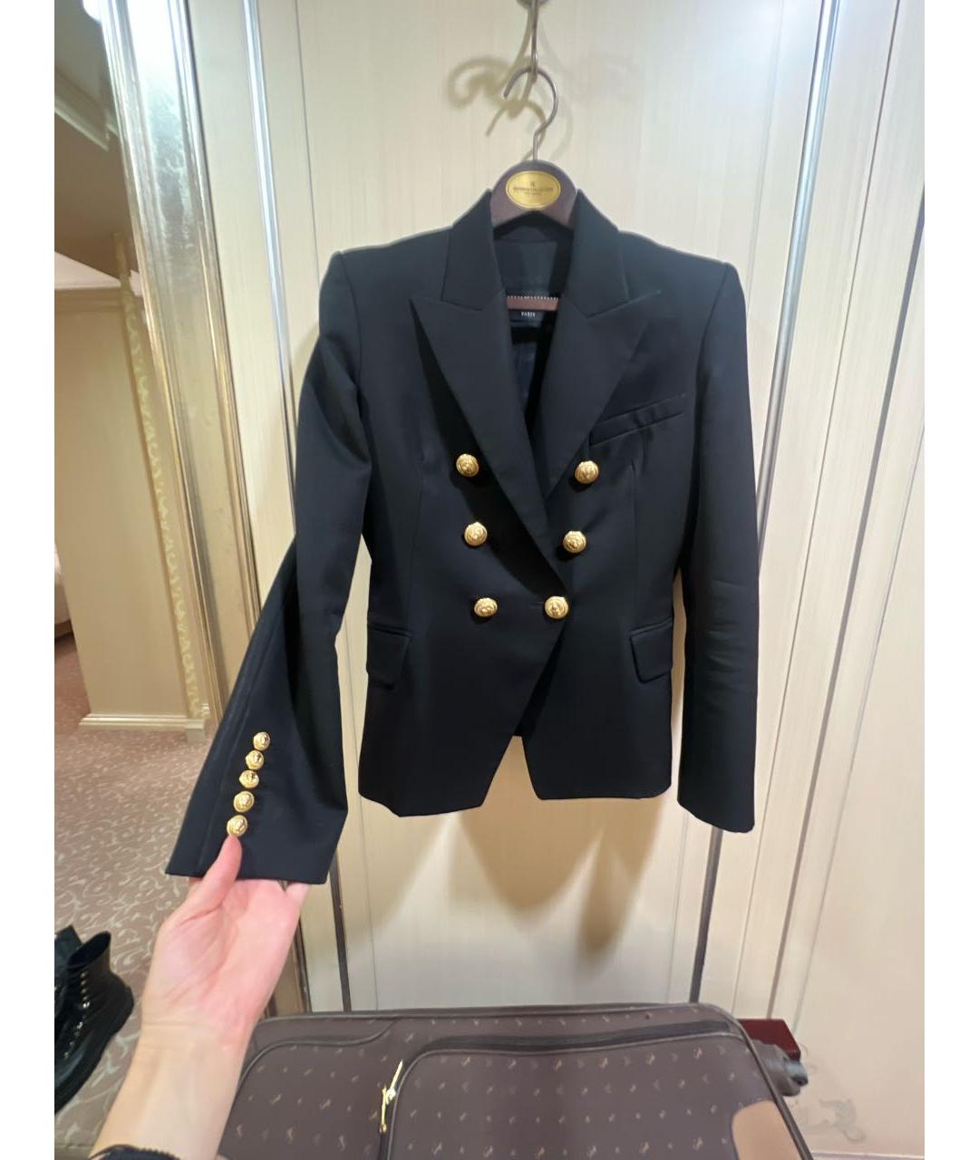 BALMAIN Черный шерстяной жакет/пиджак, фото 5