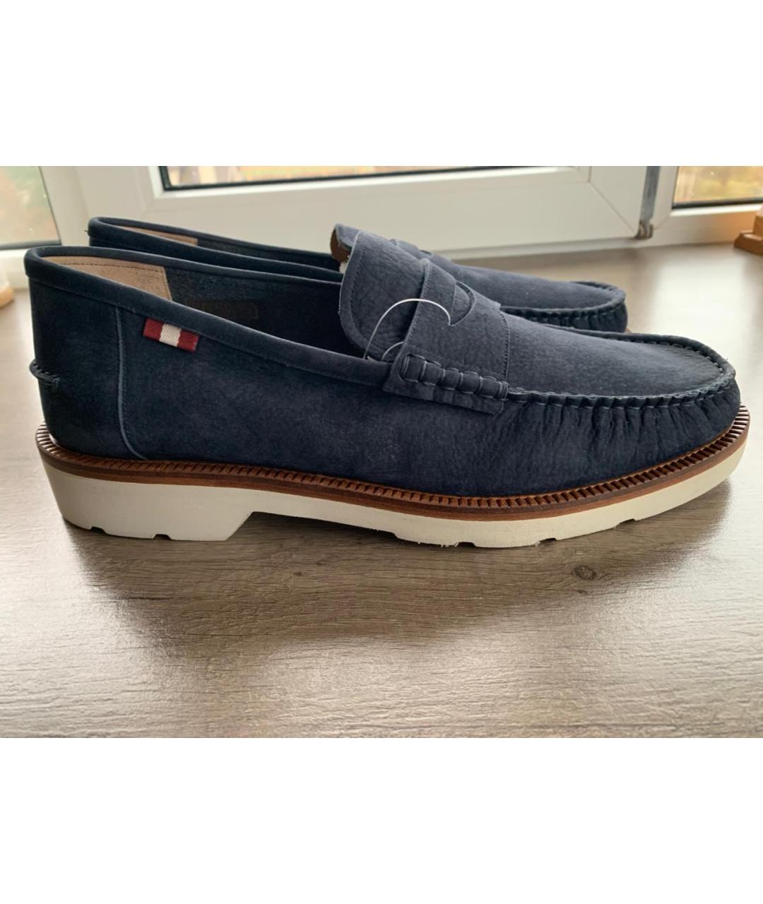 BALLY Синие нубуковые лоферы, фото 10
