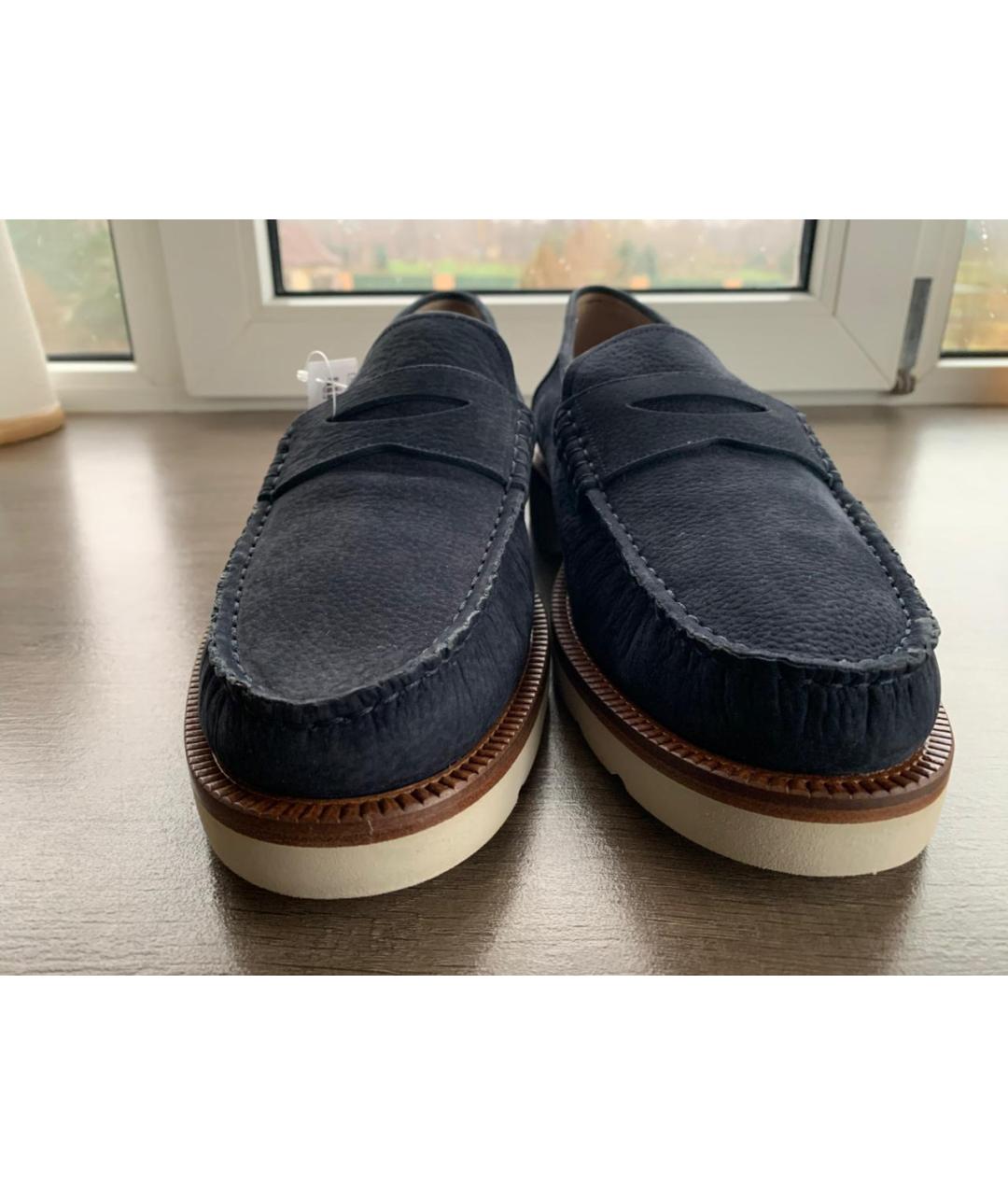 BALLY Синие нубуковые лоферы, фото 2