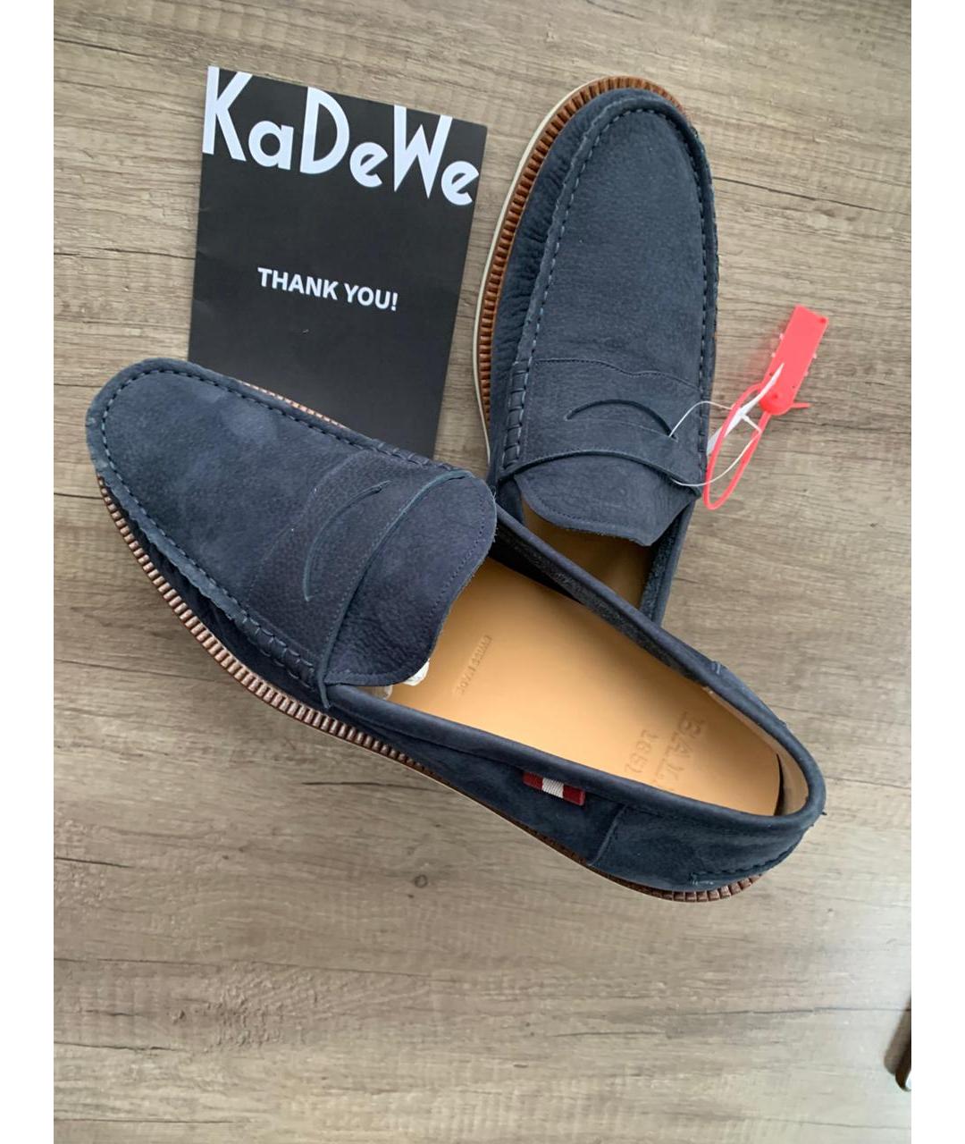 BALLY Синие нубуковые лоферы, фото 6