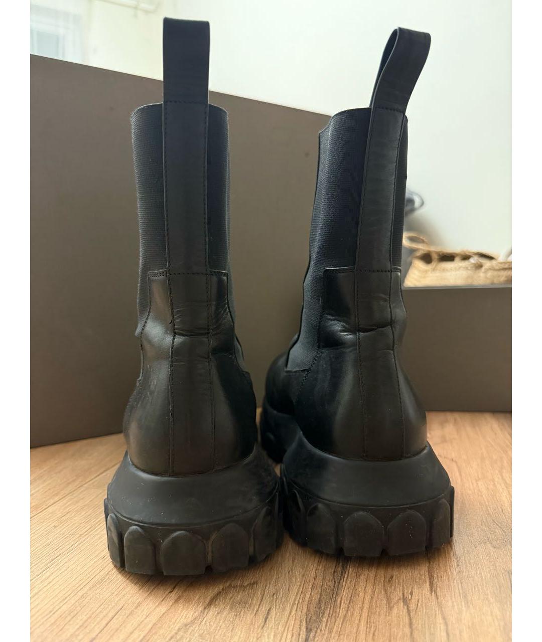 RICK OWENS Черные кожаные ботинки, фото 4