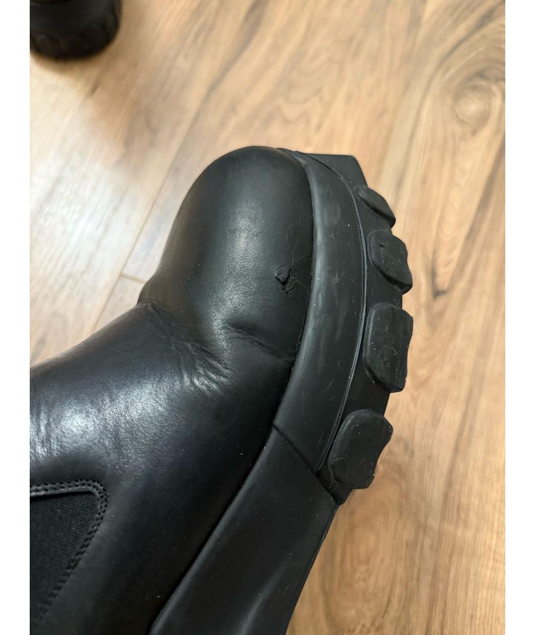 RICK OWENS Черные кожаные ботинки, фото 8