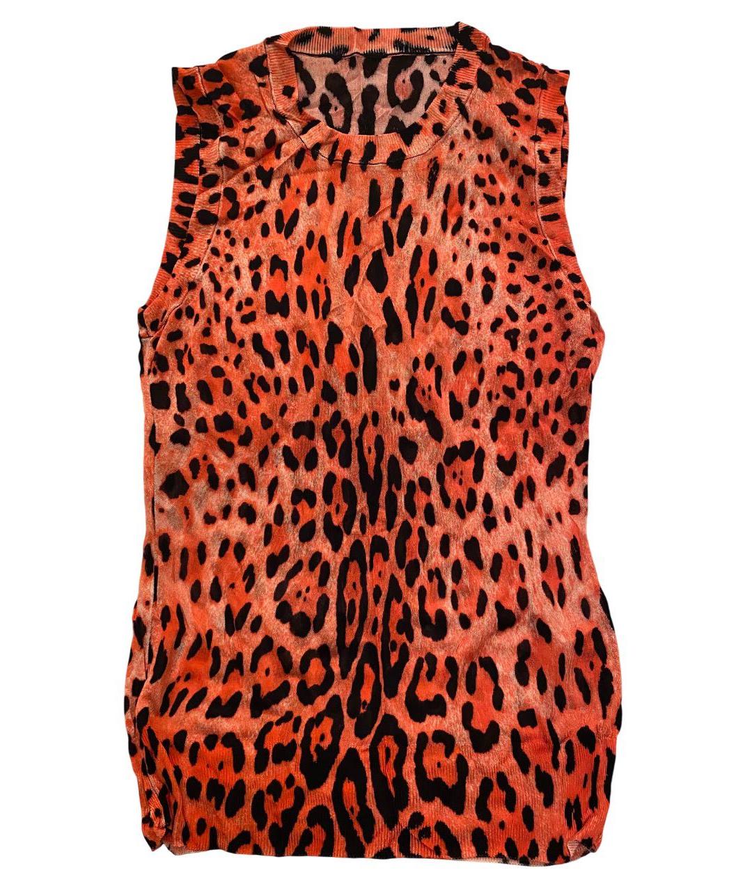 DOLCE&GABBANA Оранжевая вискозная майка, фото 1