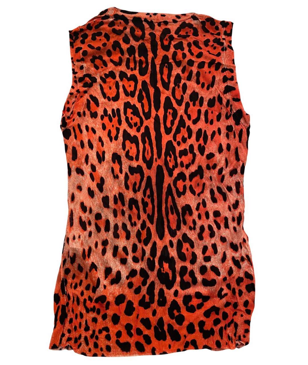 DOLCE&GABBANA Оранжевая вискозная майка, фото 2