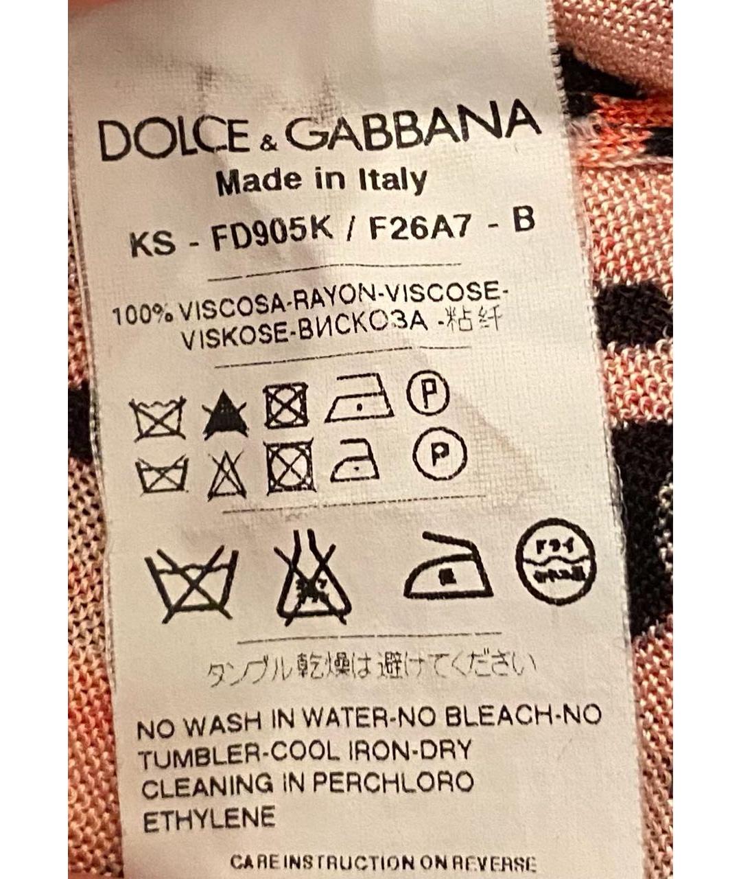 DOLCE&GABBANA Оранжевая вискозная майка, фото 4