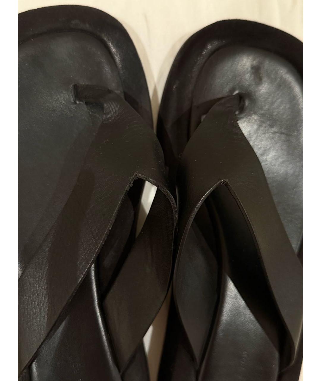 THE ROW Черные кожаные шлепанцы, фото 7