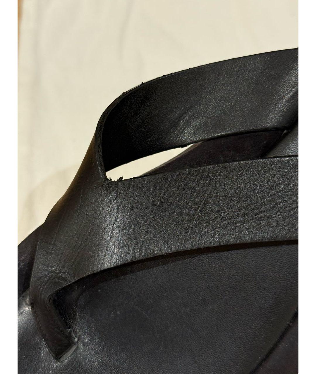 THE ROW Черные кожаные шлепанцы, фото 6