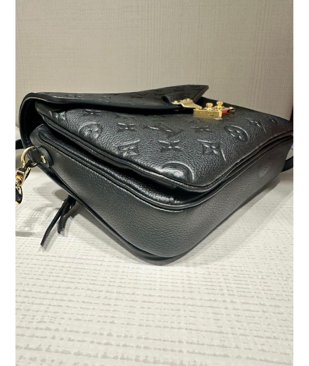 LOUIS VUITTON Черная кожаная сумка через плечо, фото 3