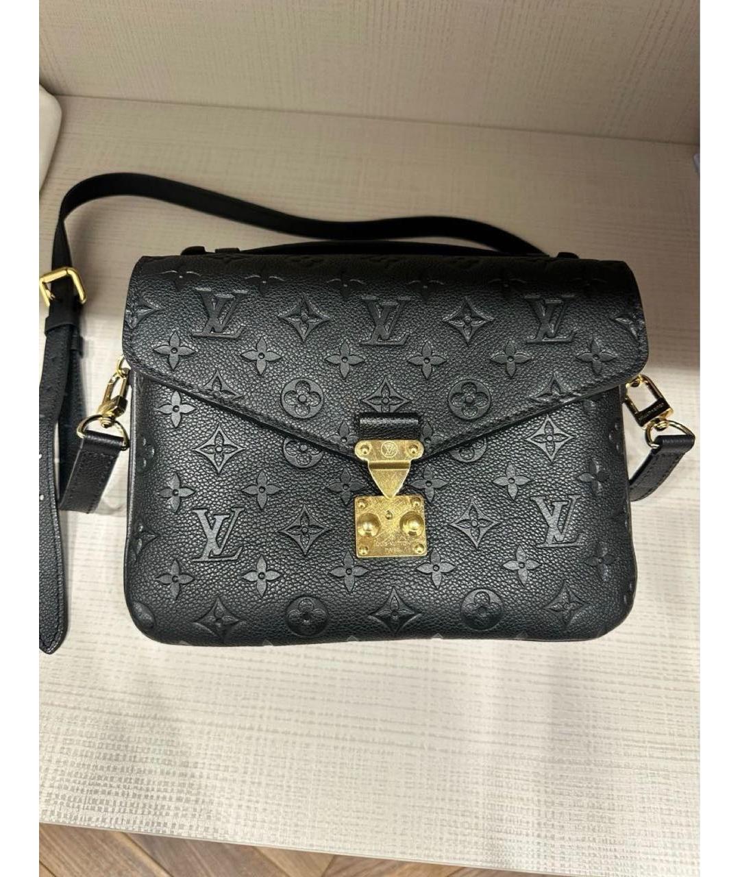 LOUIS VUITTON Черная кожаная сумка через плечо, фото 2