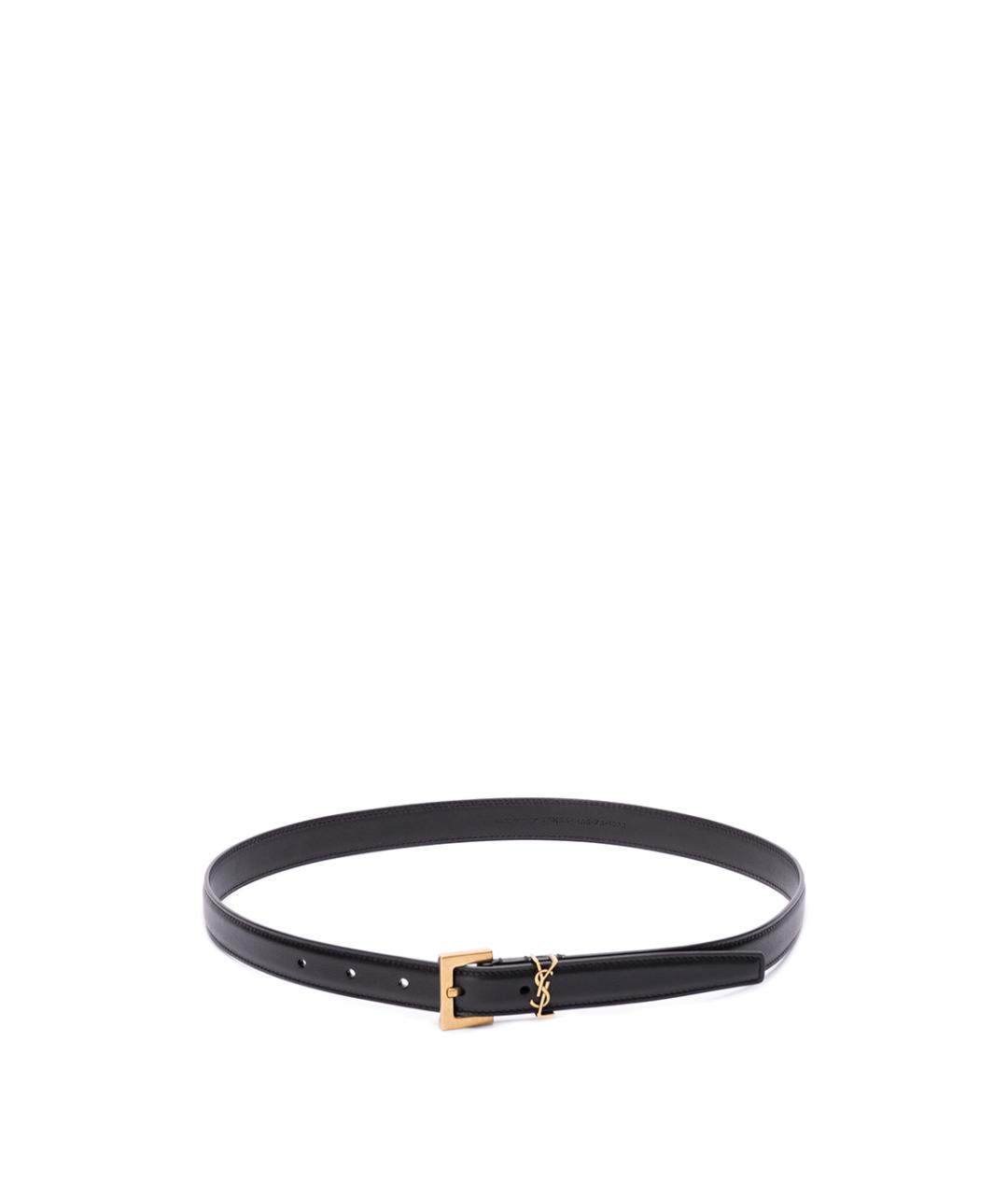 SAINT LAURENT Черный кожаный ремень, фото 1