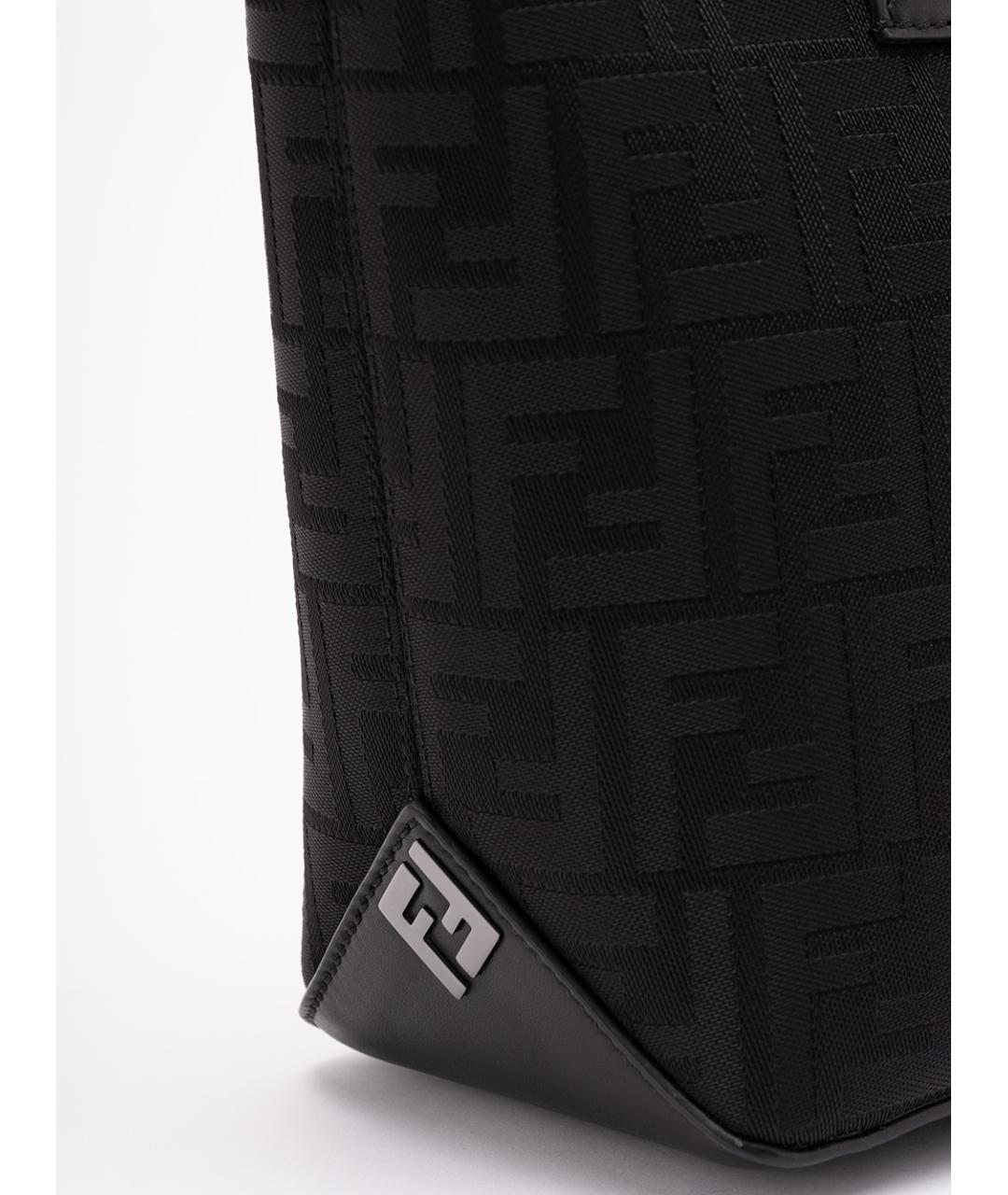 FENDI Черная жаккардовая сумка тоут, фото 4