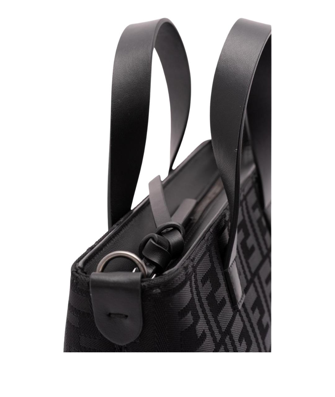 FENDI Черная жаккардовая сумка тоут, фото 4