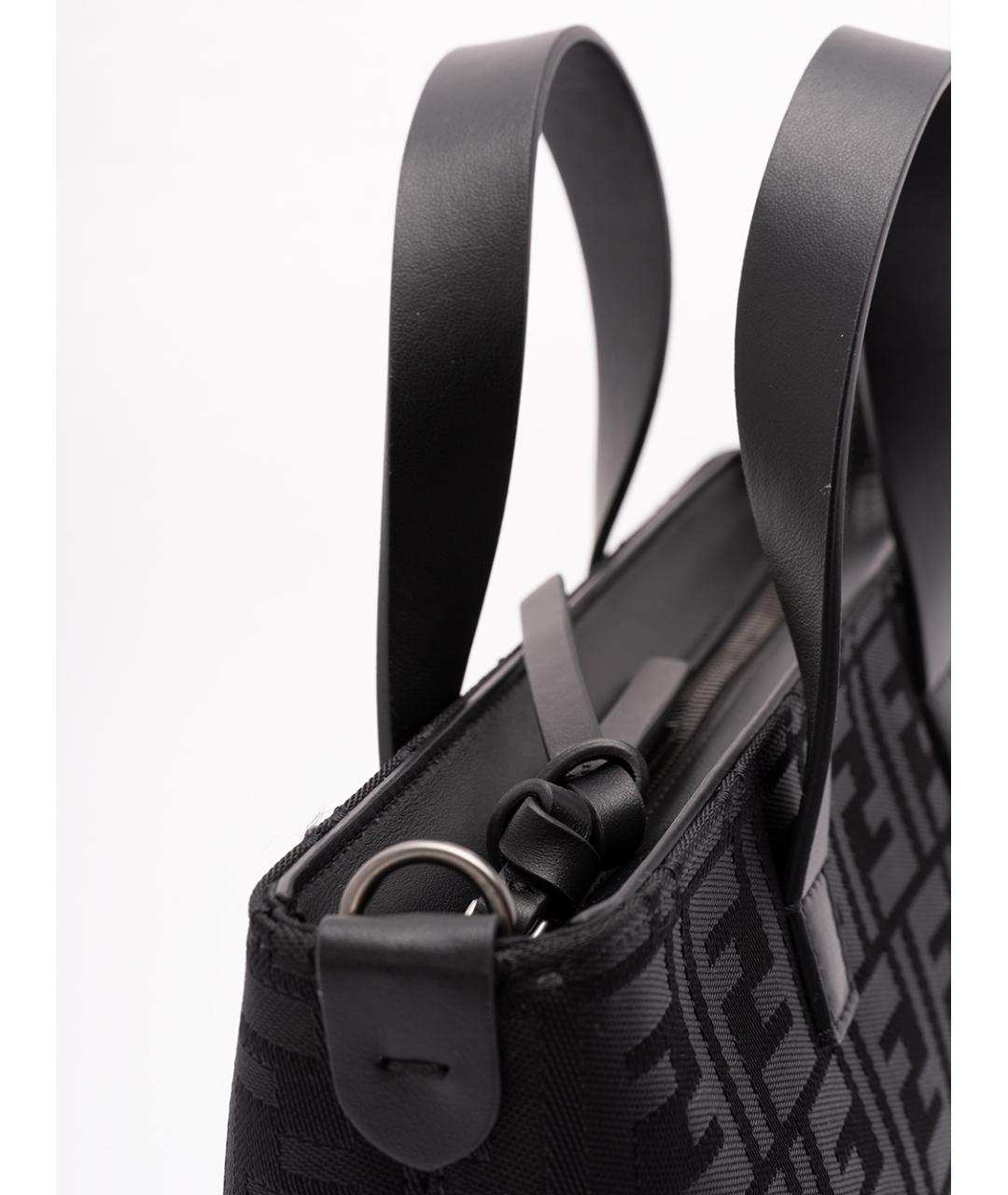FENDI Черная жаккардовая сумка тоут, фото 5