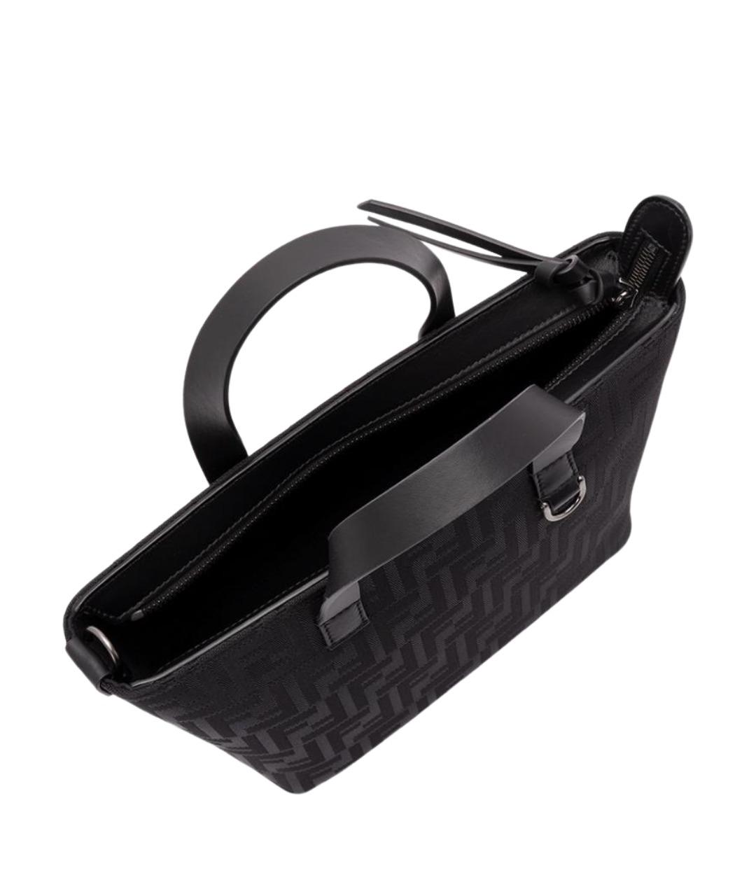 FENDI Черная жаккардовая сумка тоут, фото 5