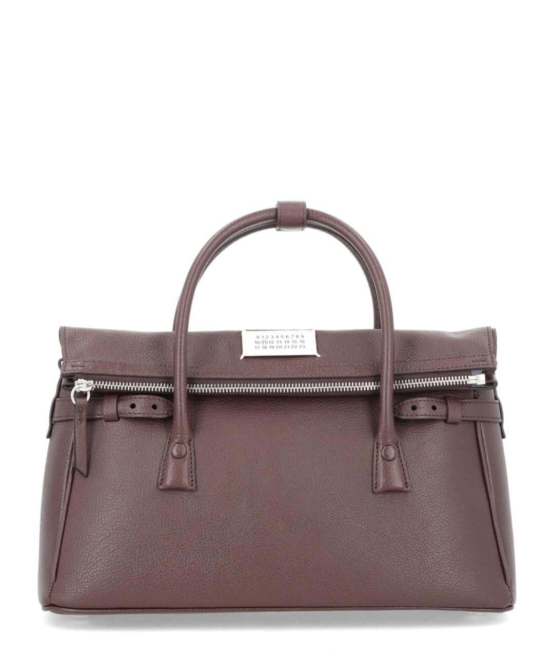 MAISON MARGIELA Бордовая кожаная сумка тоут, фото 1