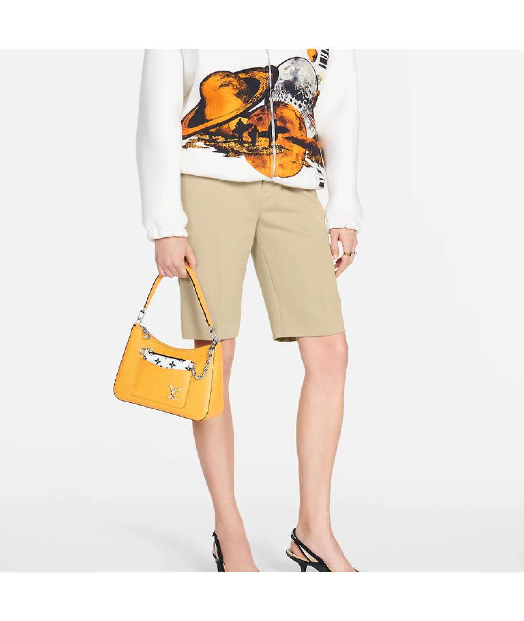 LOUIS VUITTON Желтая кожаная сумка через плечо, фото 5