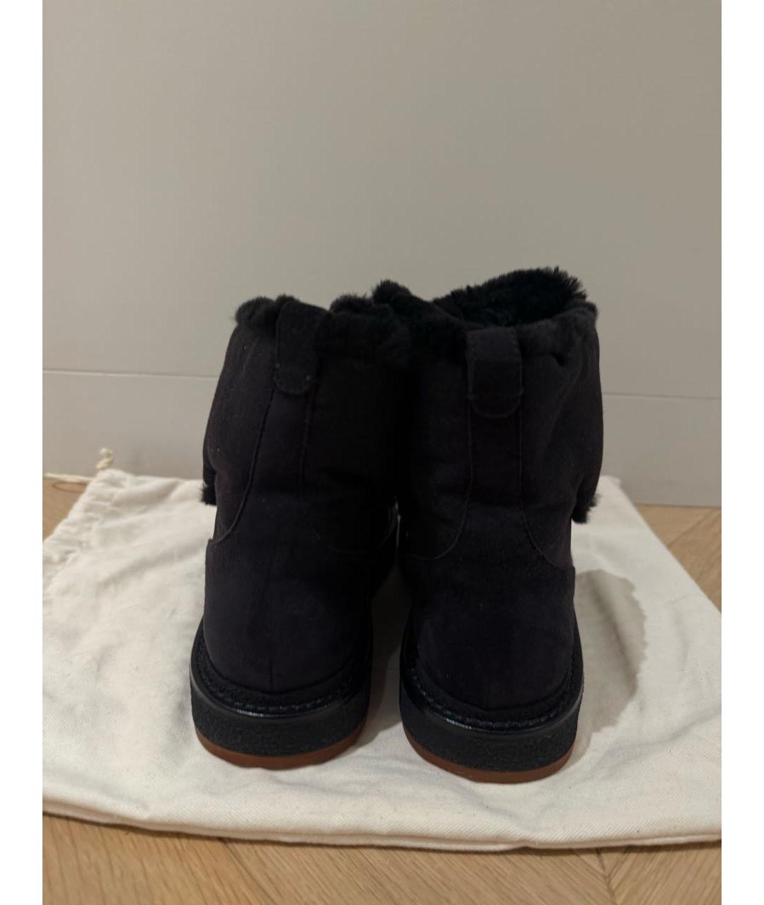 LORO PIANA Черные замшевые ботинки, фото 6