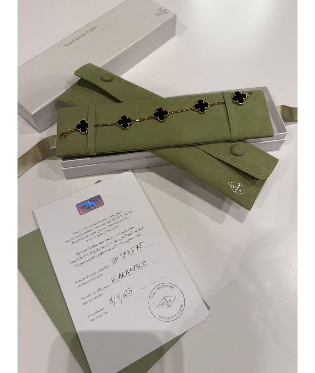 VAN CLEEF & ARPELS Черный браслет из желтого золота, фото 3