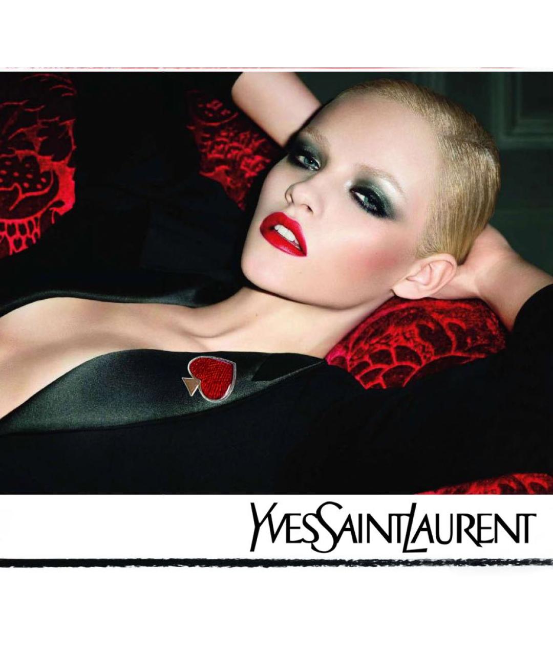 SAINT LAURENT Красная металлическая булавка / брошь, фото 7